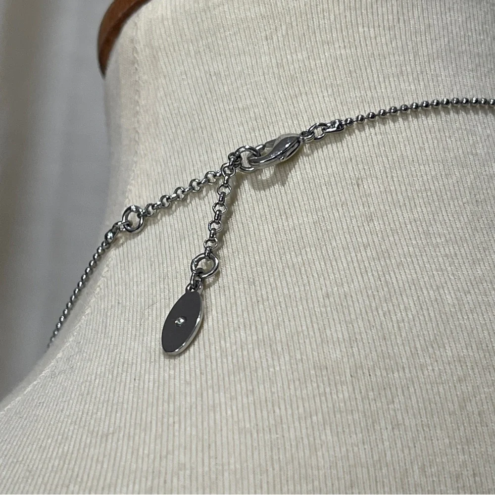 Ann Taylor Factory Silver-tone Beaded Fringe Necklace Boho Southwestern - Picture 3 of 6